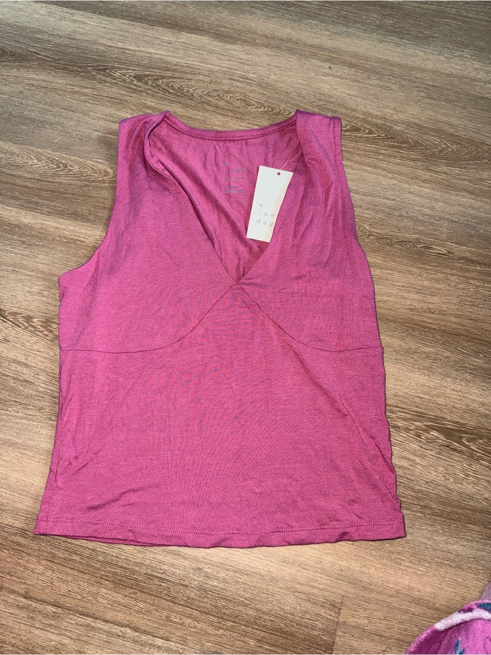 a new day Pink Sleeveless V-Neck Tank Top